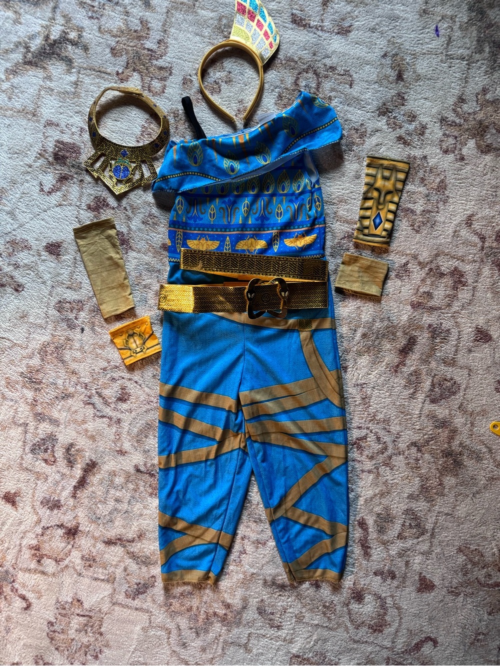 Girls Monster High Cleo de Nile Blue and Gold Costume with Accessories